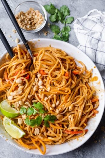 Asian Noodle Salad being served