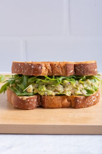 avocado white bean sandwich on sliced bread