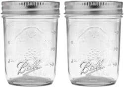 Ball Regular Mouth Mason Jars with Lids & Bands, Half Pint, 8-oz (2-Pack)