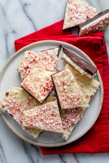 Chocolate Peppermint Bark on a table