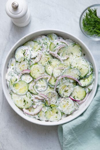 one bowl creamy cucumber salad