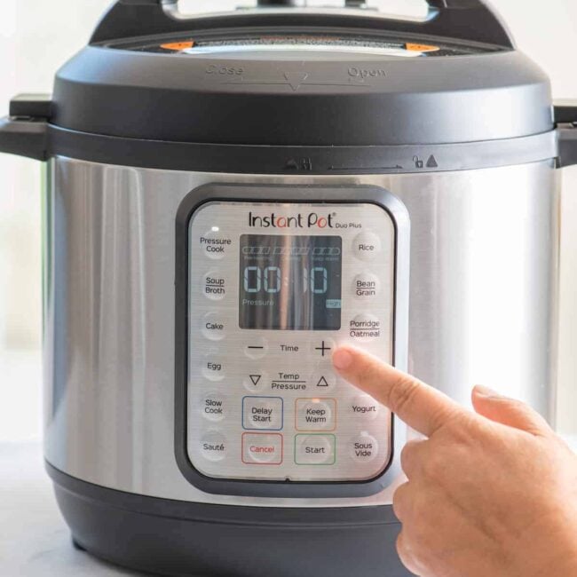 Showing timer on instant pot