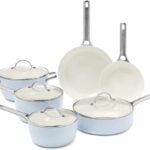 GreenPan Padova Ceramic Non-Stick 10Pc Cookware Set, Light Blue