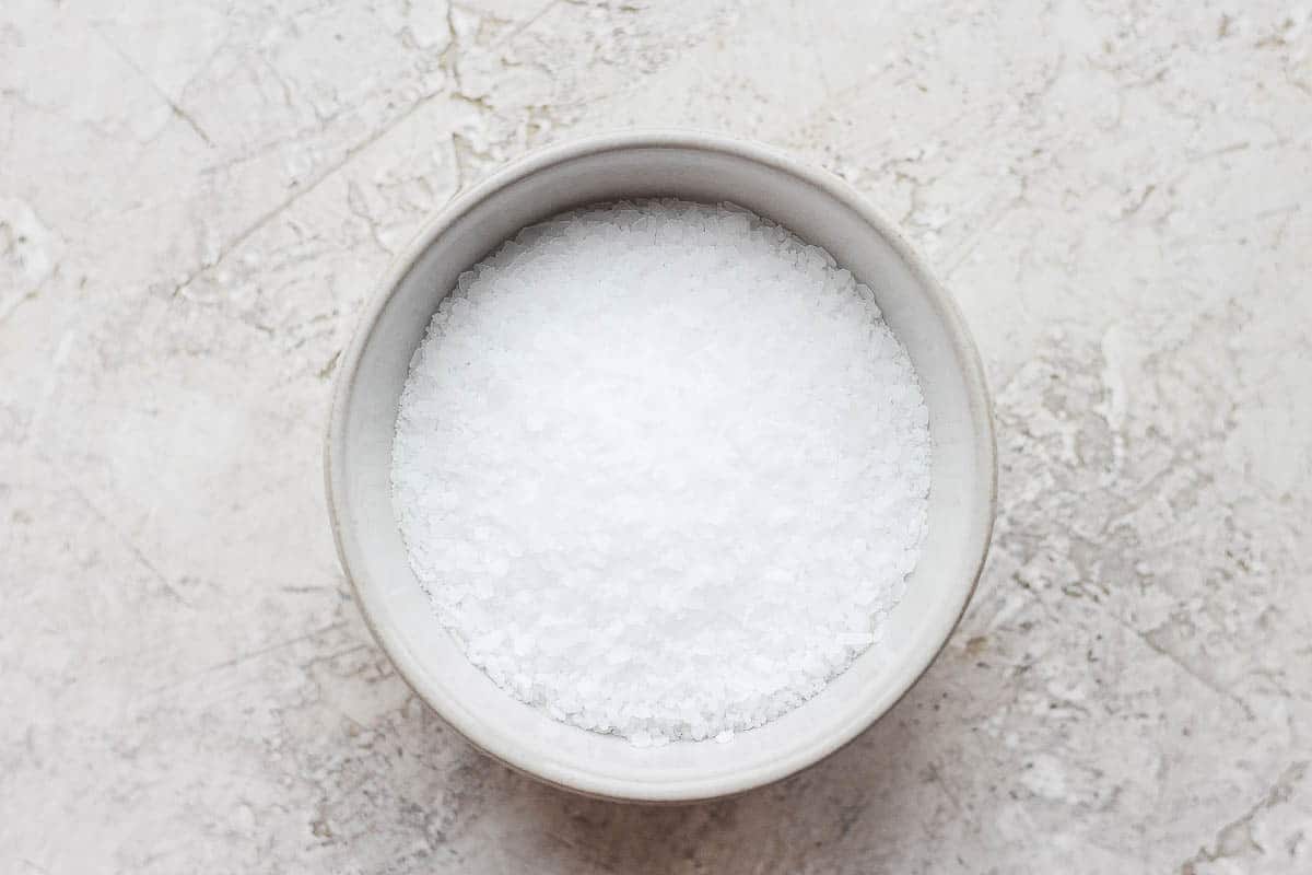 Kosher salt in a bowl