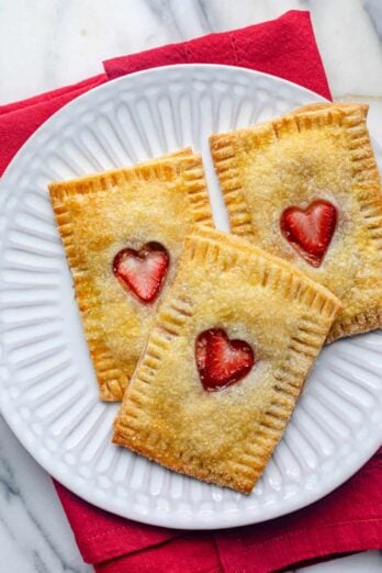 Three Homemade Pop Tarts on a plate