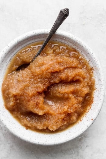 Bowl of homemade cinnamond applesauce