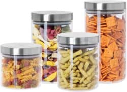 Oggi 8 Piece Round Airtight Glass Canister and Spice Jar Set