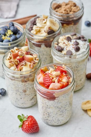 6 glasses of overnight oats