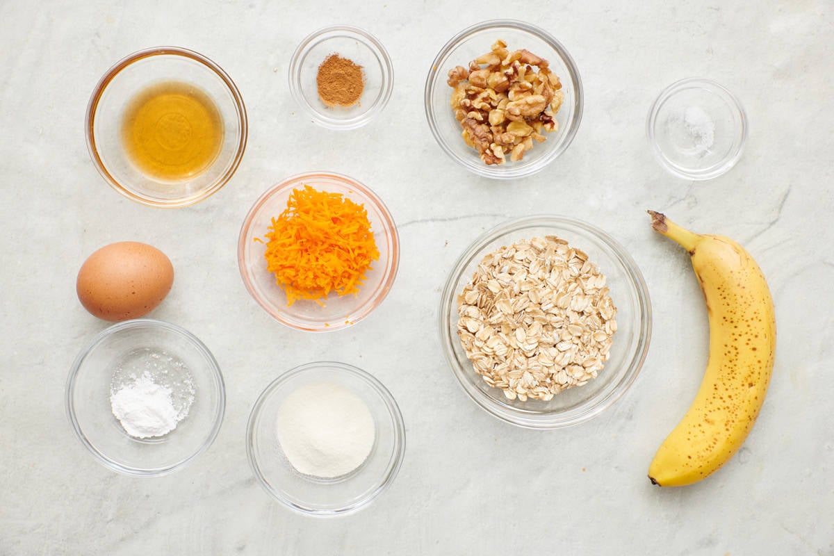 Ingredients to make carrot cake version