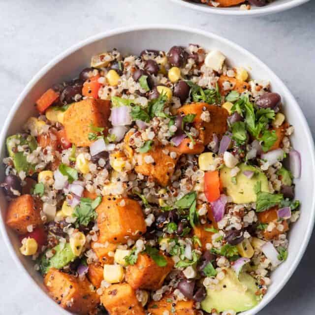 Southwest quinoa salad in a large bowl